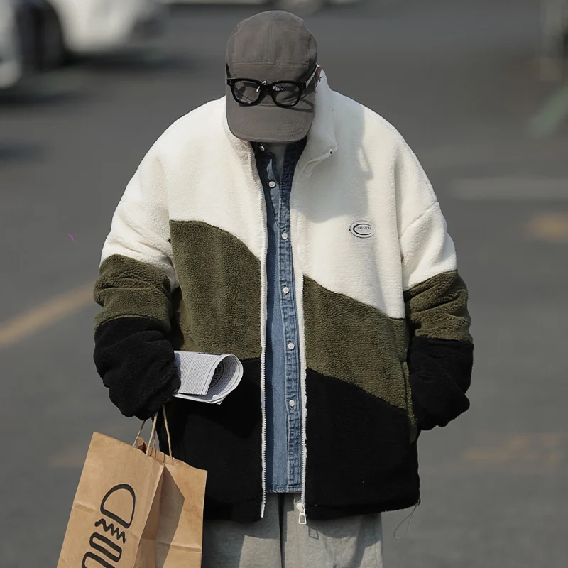 2024 Zippered Warm Jacket Winter Men's and Women's Couple Clothes Casual Fleece Warm Coat Classic Fleece Bomber Jacket Men