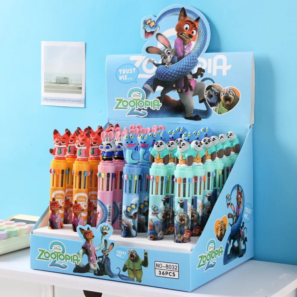 Zootopia 10 색 볼펜 어린이 디즈니 애니메이션 펜 쓰기 학생 문구 학교 용품 사무용품 선물