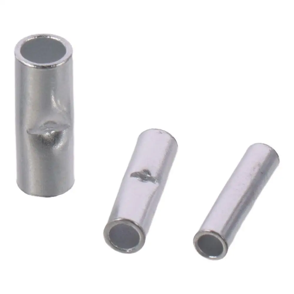 실버 주석 도금 구리 버트 스플라이스 커넥터 금속 키트, 비절연 버트 커넥터, 22-18AWG, 16-14AWG, 12-10AWG, 200 개
