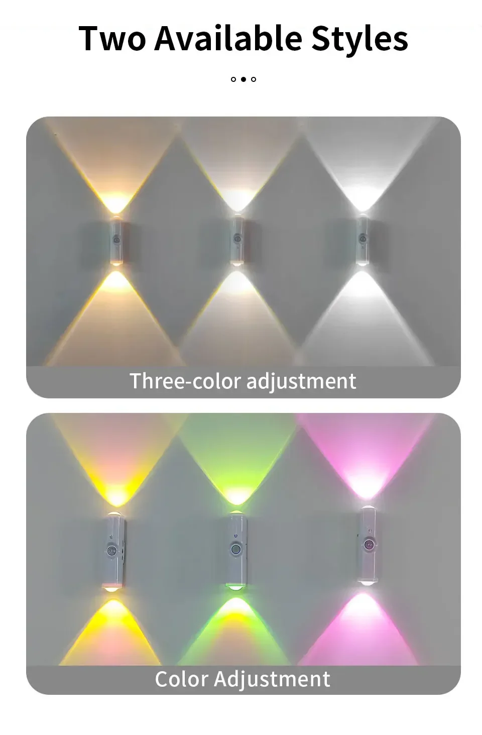Motion Sensor RGB LED Night Light - Rechargeable Magnetic Wall Lamp for Mood Ambient Lighting