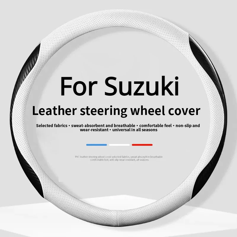Coprivolante In Ecopelle Per Suzuki Jimny, Vitara, Swift – Antiscivolo, Traspirante, Effetto Carbonio (Nero)