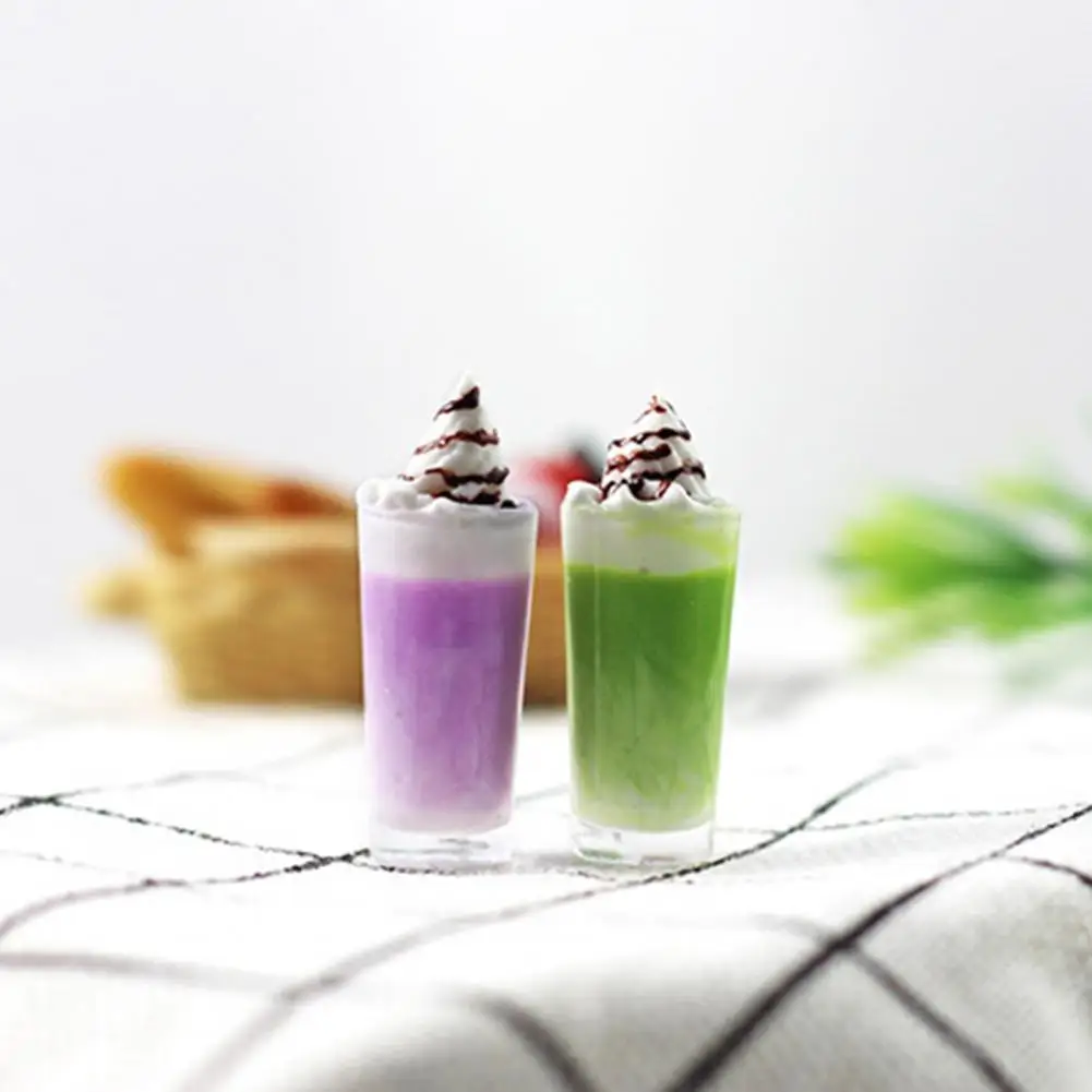 

Beautiful Attractive Exquisite Detail Simulation Drinks Model Toys for Gift Mini Matcha Milk Cap Drinks Model