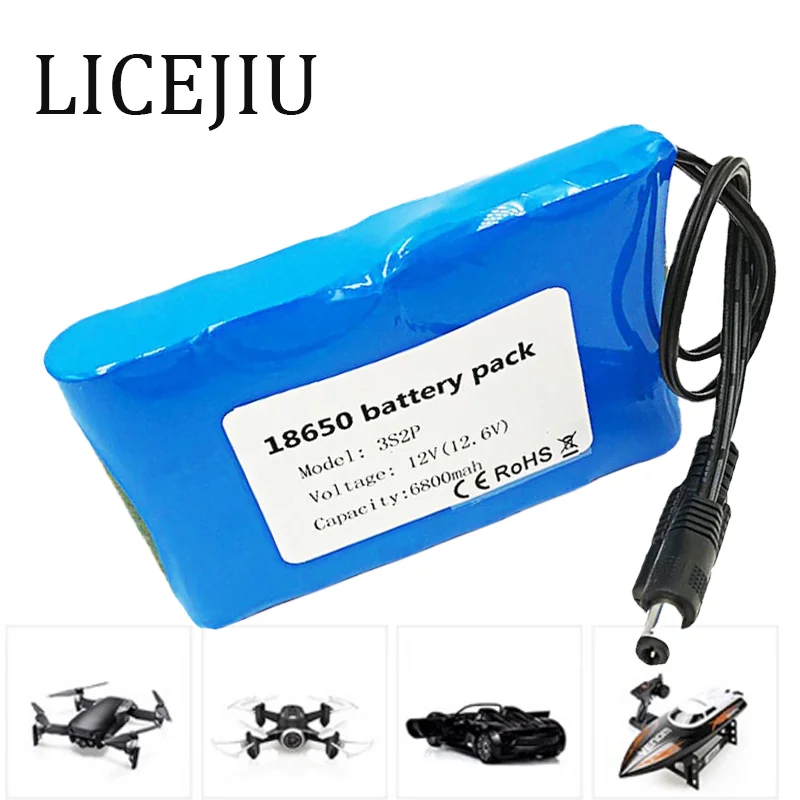 12v Battery Pack Lithium Battery 12v 16800mah 18650 Bms 3s 2p Portable