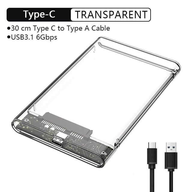 UTHAI TM05 Type-C Transparent Hard Drive Enclosure - USB 3.1