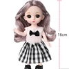 Mini 16cm BJd Doll 13 Movable Joint Girl Doll 3D Big Eyes 1/12 Fashion Princess Doll DIY Dress Up Toy Doll With Clothes Gift 6