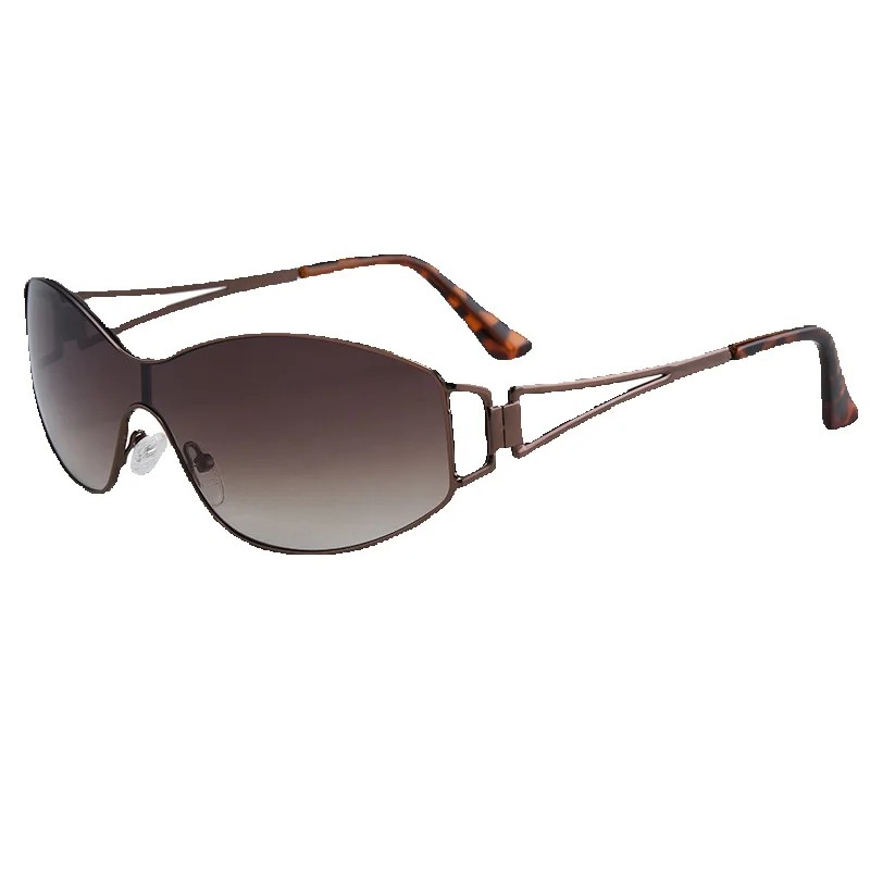 LazyZoom Western Style Y2g Water Sier Integriertes Haarband Damen High-End Modische Große Rahmen Schlankheitssonnenbrille Trendy_voghion.com