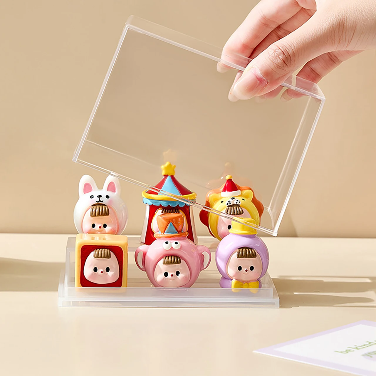 Tansparent Doll Storage Box Acrylic Display Case for Bubble Mart Labubu Organizer Stand in-stock Figurines Ornaments Collection