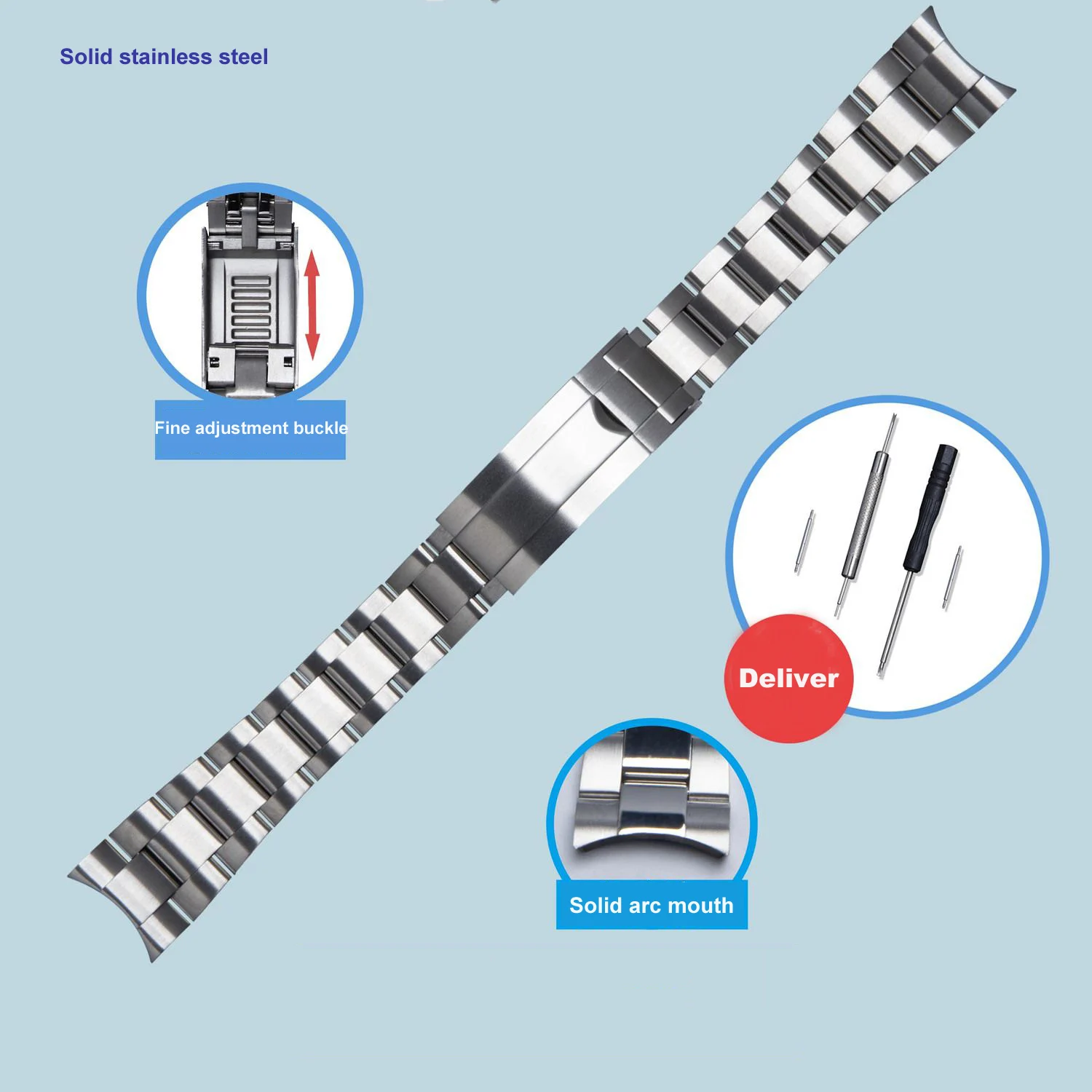 Bracciale Orologio Per Rolex Submariner Daytona Sup Gmt Uomo Fine-Tuning Pull Clasp Strap Bracciale Inossidabile 20Mm 21Mm