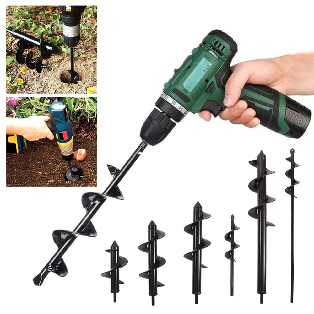 6 Size Spiral Ground Drill Gardening Digging Loose Soil Bit Seedling