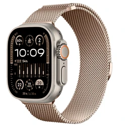 Elegant Milanese Loop Magnetic Watch Strap - Premium Replacement Bracelet for Ultra 2 1 49mm (Retro gold)