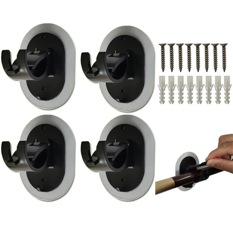 

2PCS Curtain Rod Brackets No Drilling Curtain Rod Holders Self Adhesive Curtain Rod Hooks Nail Free Adjustable Curtain Hangers