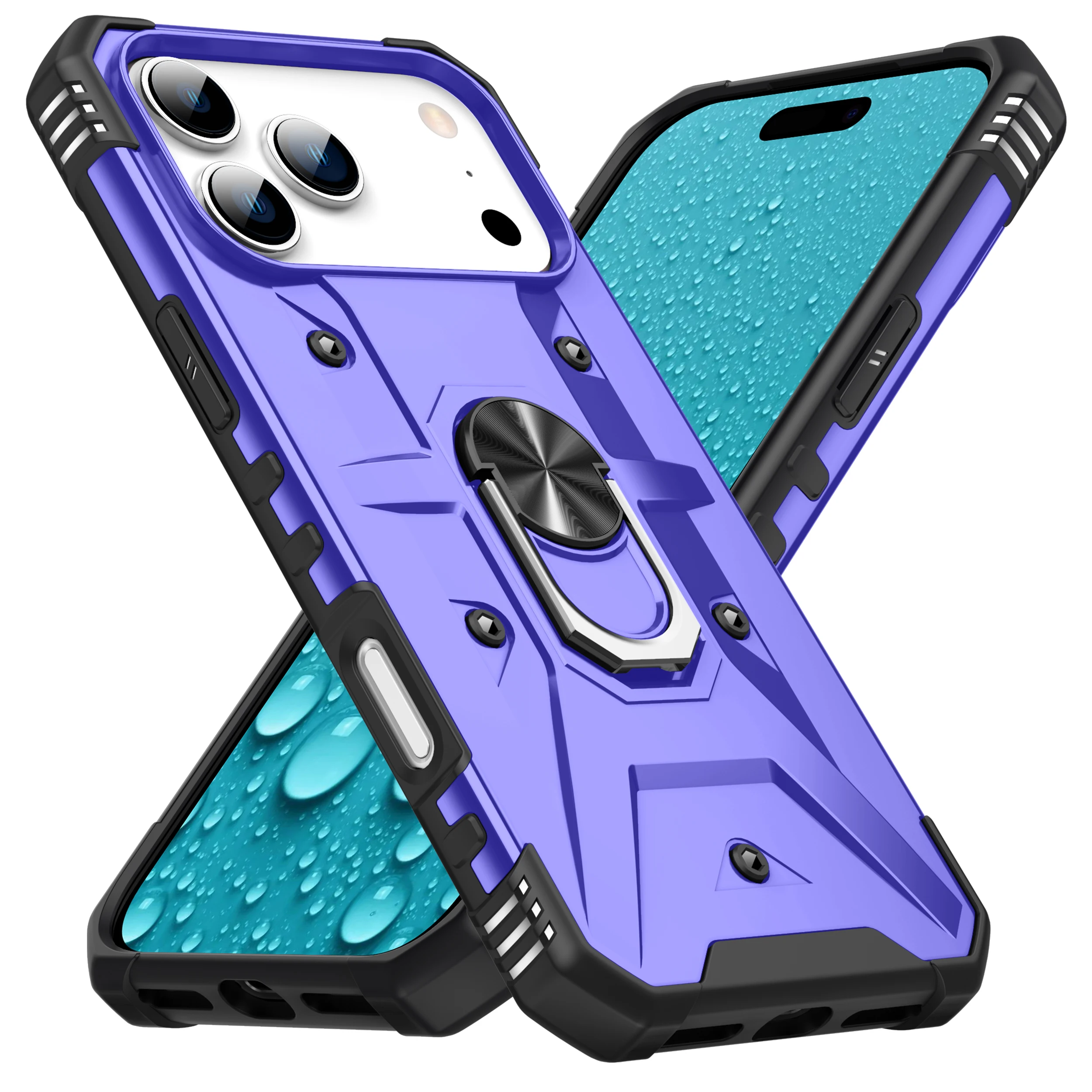 Air Armor Shockproof Magnetic Car Ring Holder Heavy Duty Protective Case