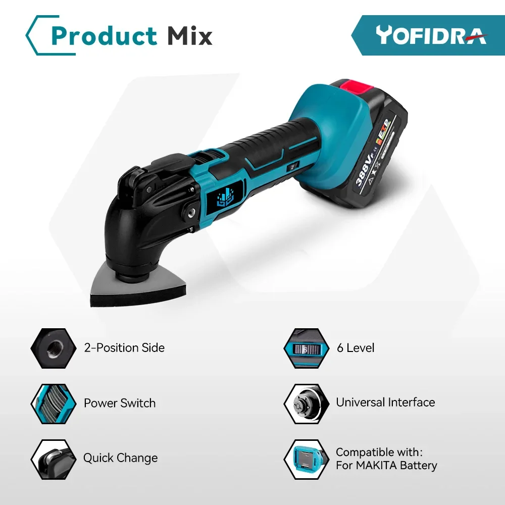 Electric Multi Tool Cordless Oscillating Multi-Tools for Makita 18V Battery