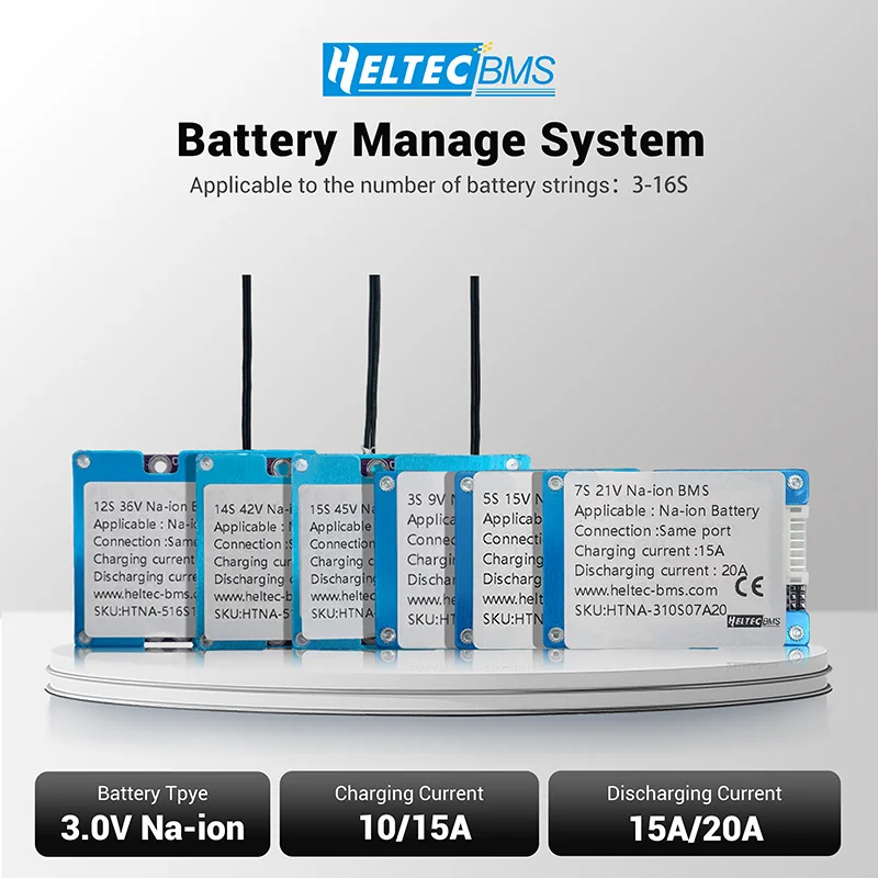 Heltec 3V Sodium-ion battery BMS 12V Protection Board 3-16S Wide Temp Overcharge
