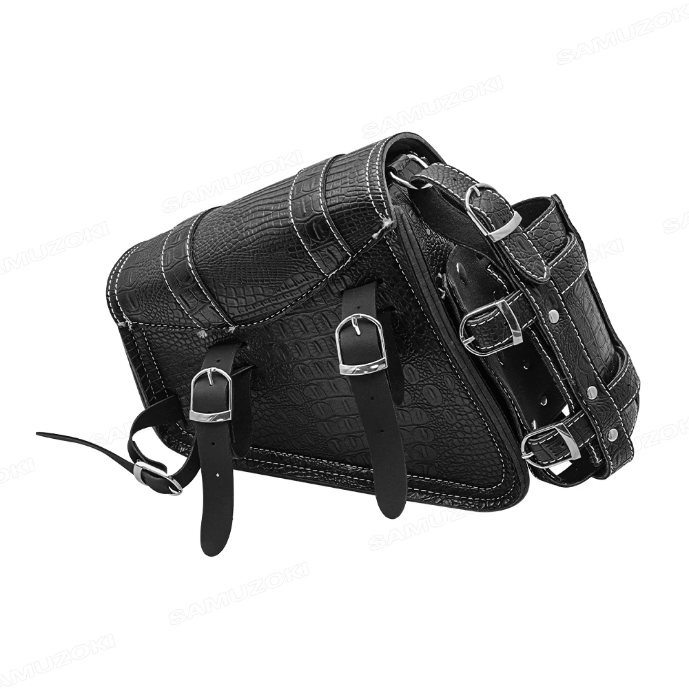 Universal Motorcycle Luxury Black Crocodile Pattern - Image 5
