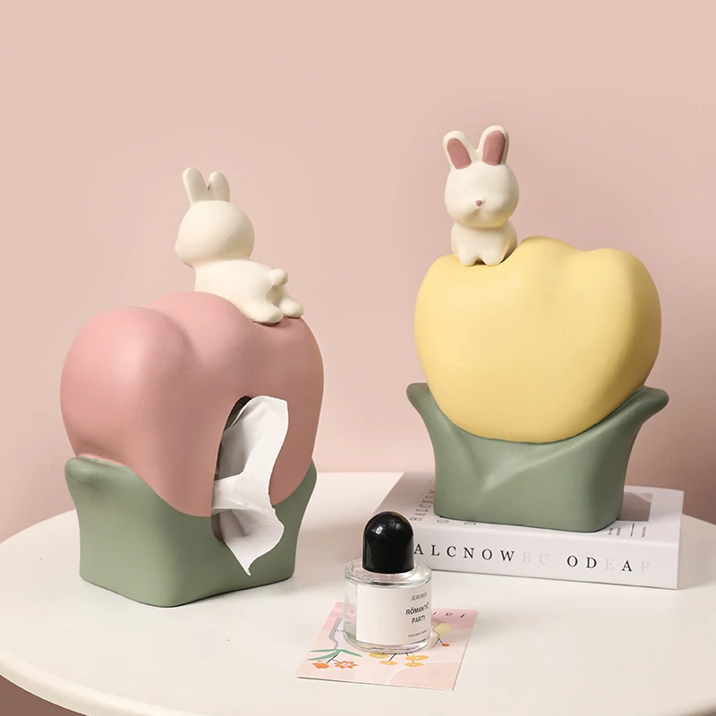 

Creative Tissue Box Living Room Ceramic Simple Cute Flower Decoration Paper Drawer Dining Table Coffee Table Home Drawer Box