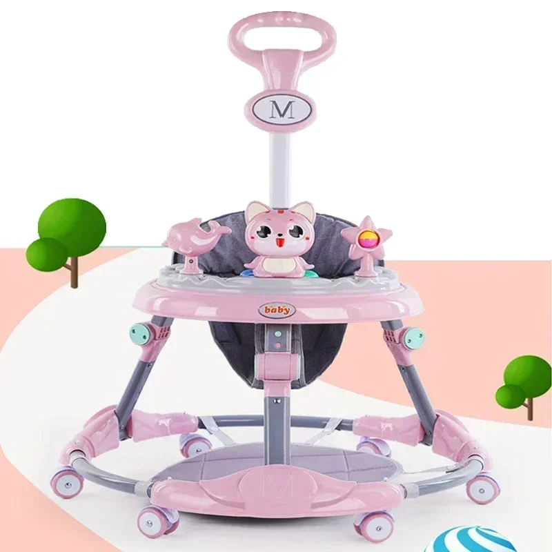 Baby Walkers Baby Children's Walker Multifunctional Walker for Kids Anti-O-leg Anti-rollover 6 Gear Adjustment Sidewalk
