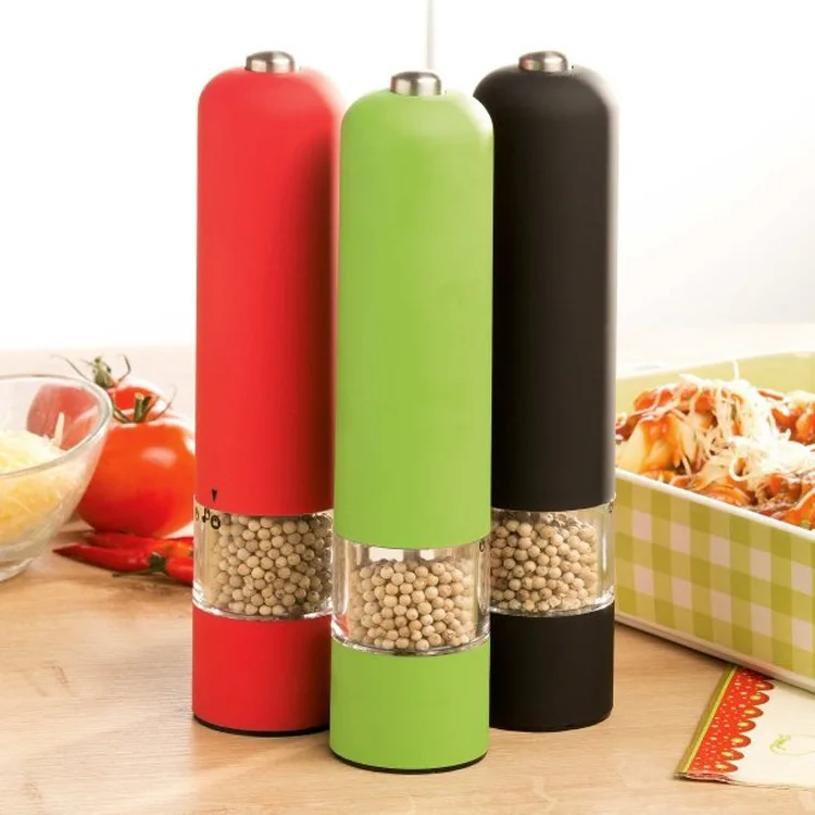 

Electric Pepper Grinder Salt Spice Herbal Containers With LED Lights Easy Clean Home Kitchen Cooking BBQ Tools