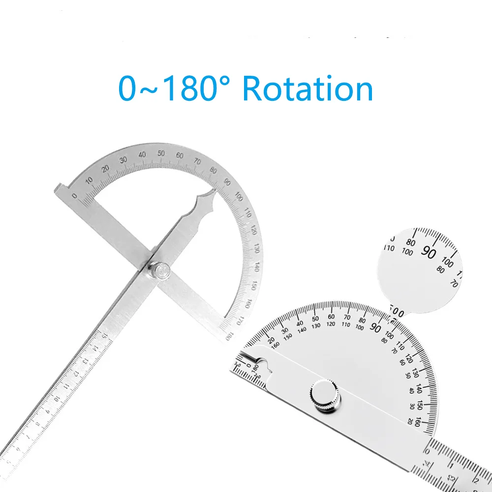 Dodosee Stainless Steel Goniometer Metal Protractor Ruler Multi Angle Measuring Ruler Carpentry Tool Angle Meter Finder