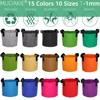 MUCIAKIE 15 Colors 10 Sizes Garden Grow Bag w/ Handles Indoor Outdoor Fabric Aeration Plant Pot Container Flower Vegetable Pouch 1