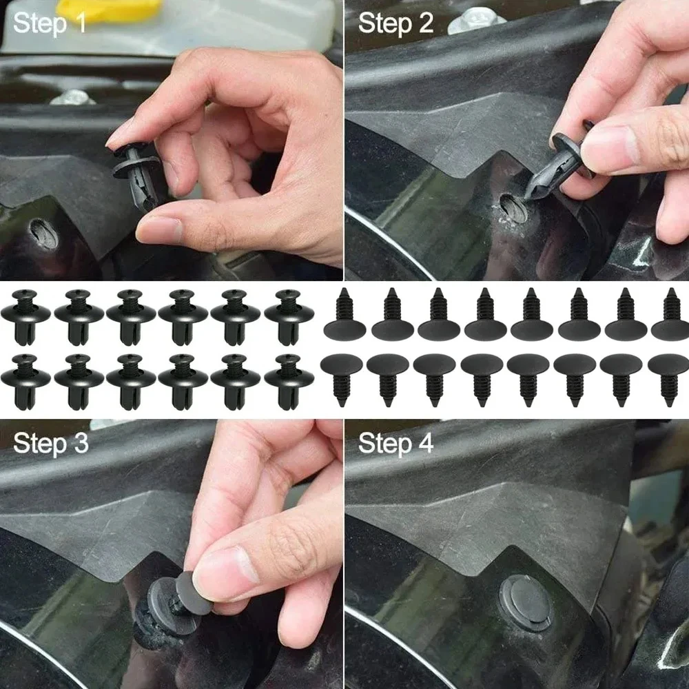 Clips De Fixation Voiture, Aohoo 450Pcs Rivet Clips Plastique