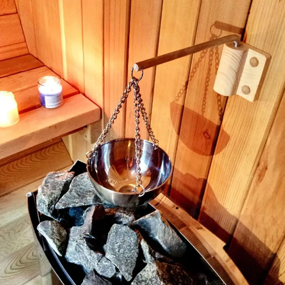 Stainless Steel Sauna Bowl Aroma Bowl Cup Essential Oil Bowl Sauna Room Accessories Aromatherapy Essential Oil Bowl Steam Room 2