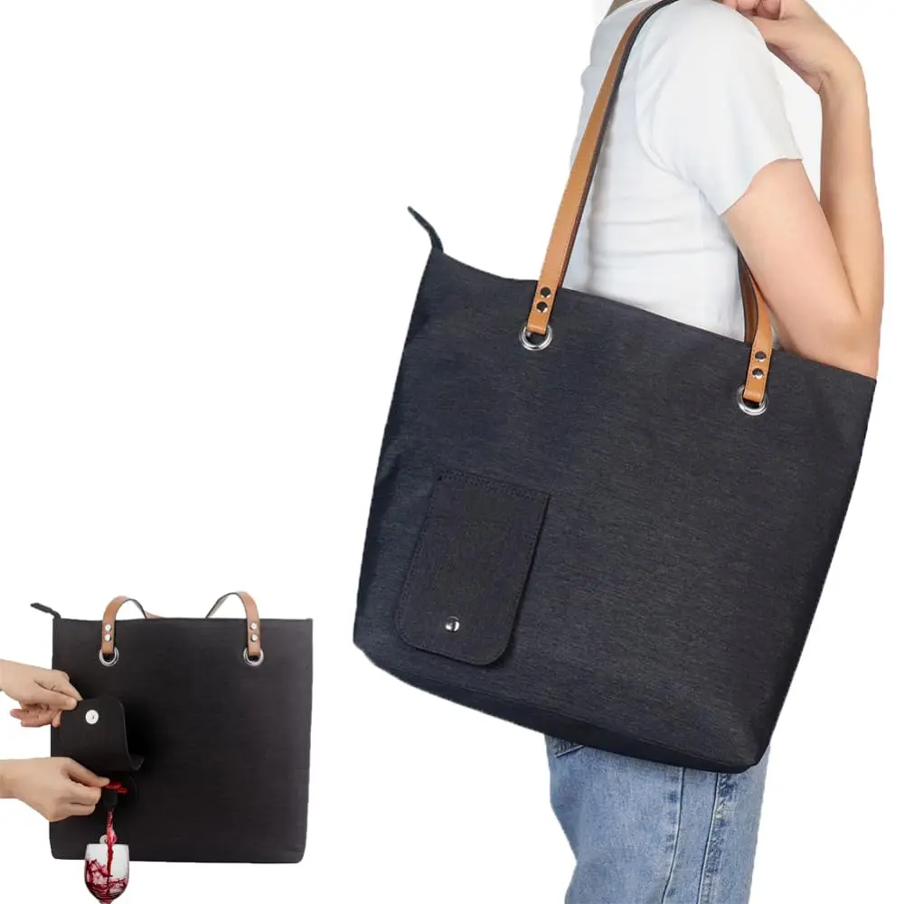 Wine Tote Bag Wine Tote Drink Dispenser Portable Carry-on Fade-Resistant Tote Shoulder Bag Outdoor Beach Travel Camping Picnic