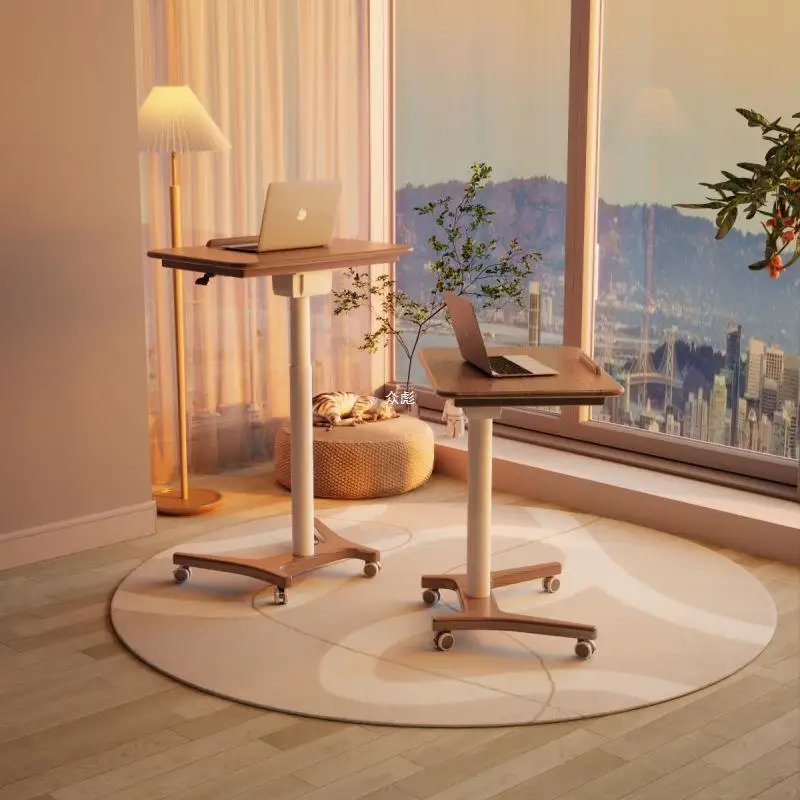 

Winter wood solid wood lifting computer table, movable small unit bedside table, home study table, foldable small book zb