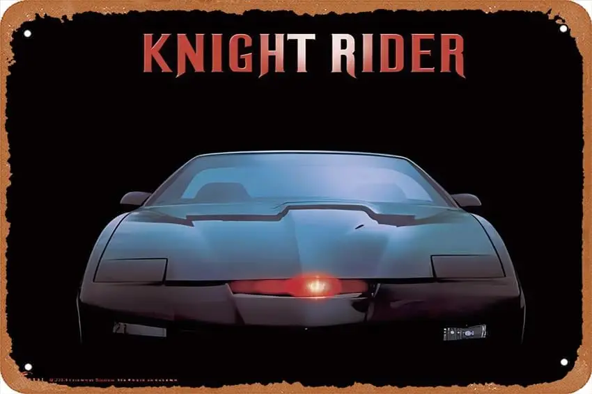 

Плакат из фильма Knight Rider (1982), винтажный металлический жестяной знак в стиле ретро, Настенный декор, металлический знак, 8x12 дюймов