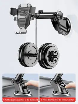 Автомобильный держатель для телефона на присоске, подставка с креплением для GPS, поддержка мобильного телефона для iPhone 13, 12, 11 Pro, Xiaomi, Huawei, ...