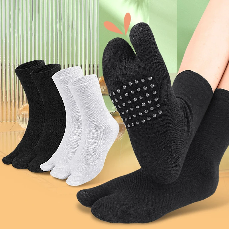 

Cotton Two-toe Socks Clip Toe Sock With Flip-flops And Clogs Sole Silicone Non-slip Slow Pressure Split Toe Mid-tube Socks