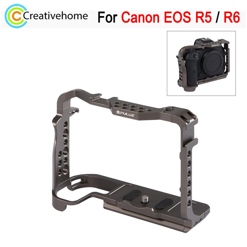 Gabbia Per Videocamera Puluz Per Canon Eos R5 / R5C / Eos R6 / R6 Camera Stabilizzatore In Alluminio Rig Cage