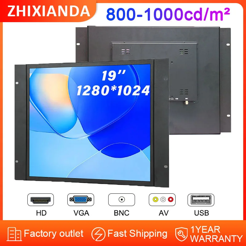 19인치 야외 고휘도 800-1000니트 햇빛 가독성 LCD 디스플레이 산업용 VESA 패널 마운트 오픈 프레임 터치 모니터