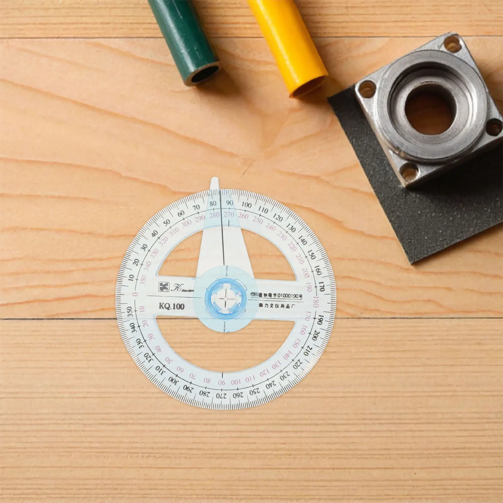 5Pcs 360도 각도기 교실용 플라스틱 원형 기하학 자, 사무실 제도 도구, 정밀 각도 측정
