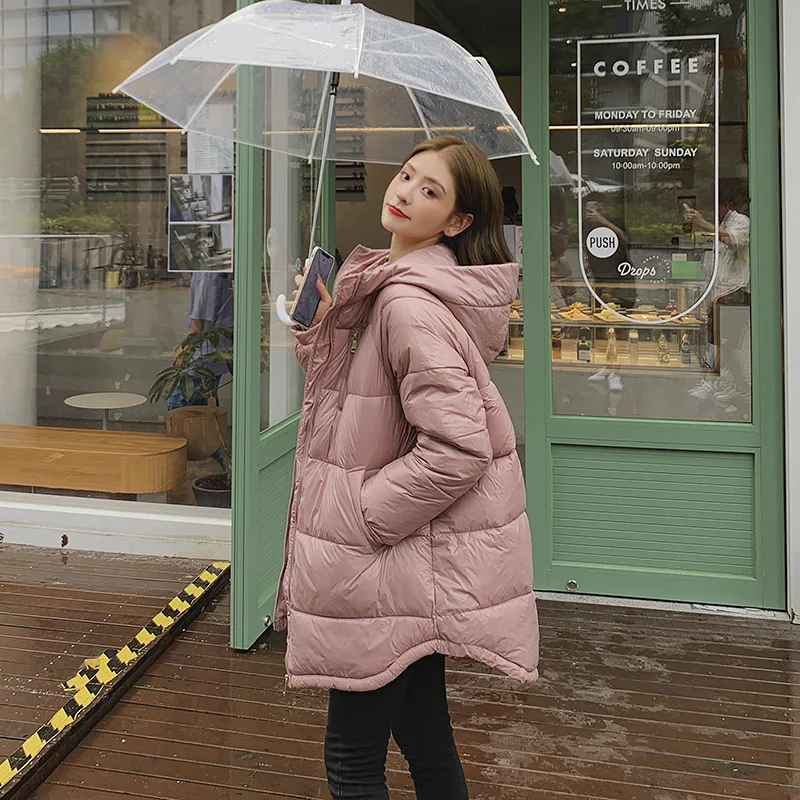 New Women Warm Thick Cotton Down Jacket Coat Winter Solid Jacket Long Hooded Parka Female Casual Long Winter Coat Women Clothing