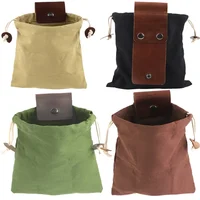 Étui de recherche de nourriture en plein air, sac de brousse en cuir, récolte de légumes, jardin, cueillette de fruits, outils de taille, rangement, pochette suspendue pour Camping 4