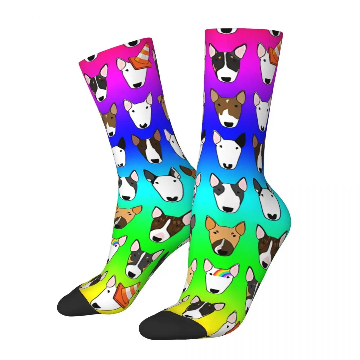 Calzini Da Uomo Vintage Rainbow Multibull Bull Bull Terrier Pet Dog Unisex Hip Hop Pattern Stampato Divertente Regalo Calzino Dell'Equipaggio