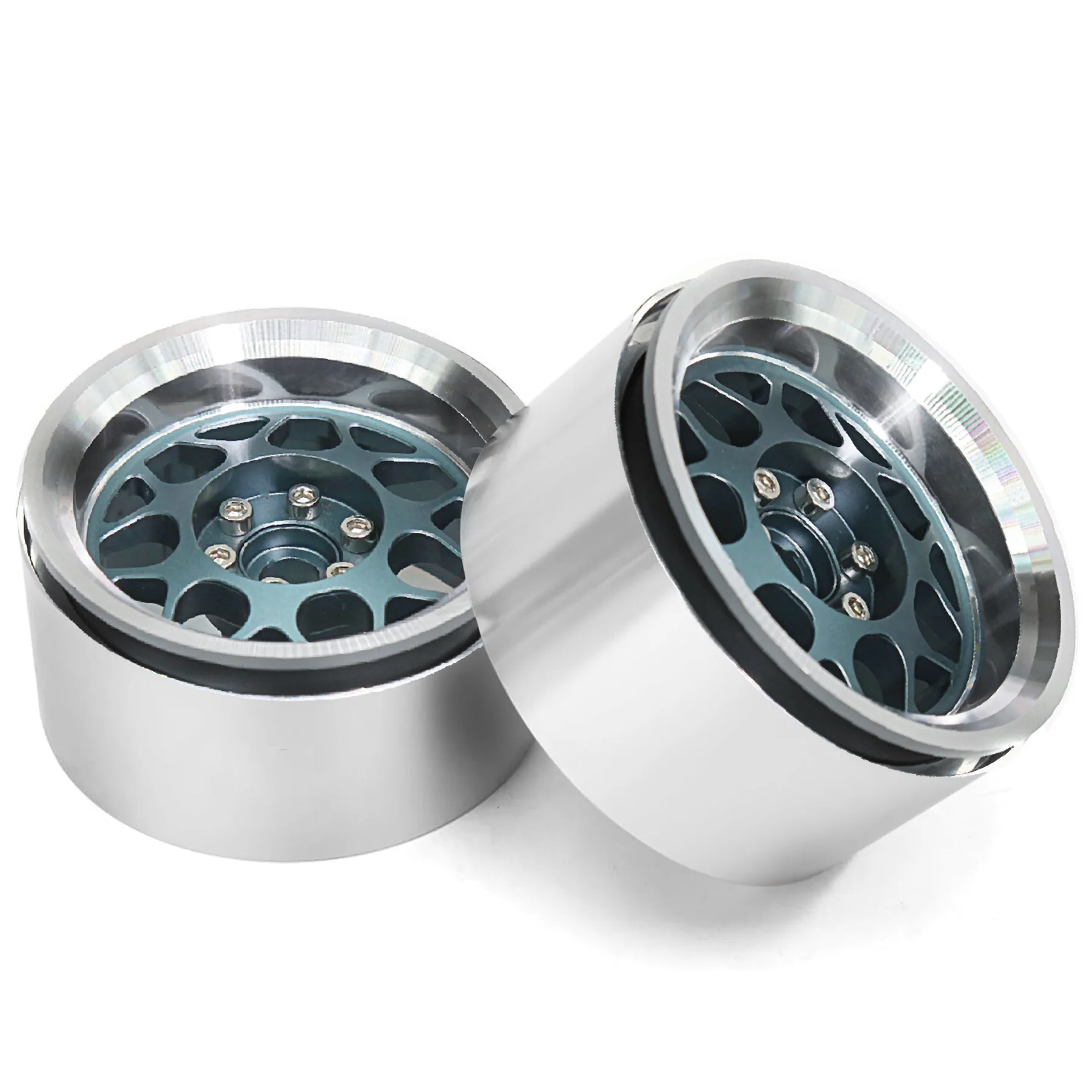 Jantes Beadlock Métal 2.2 montées sur un pneu, adaptées aux modèles Axial SCX10 et CAPRA
