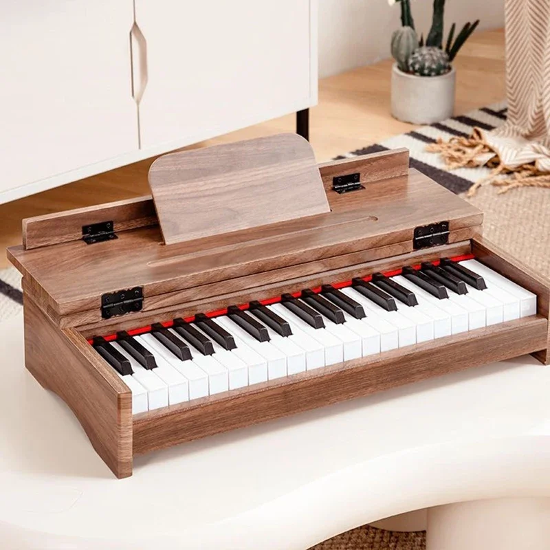 Wooden Electronic Organ Children Beginner Keyboard Instrument 37 Keys Electric Piano Portable Semi Professional Electronic Organ