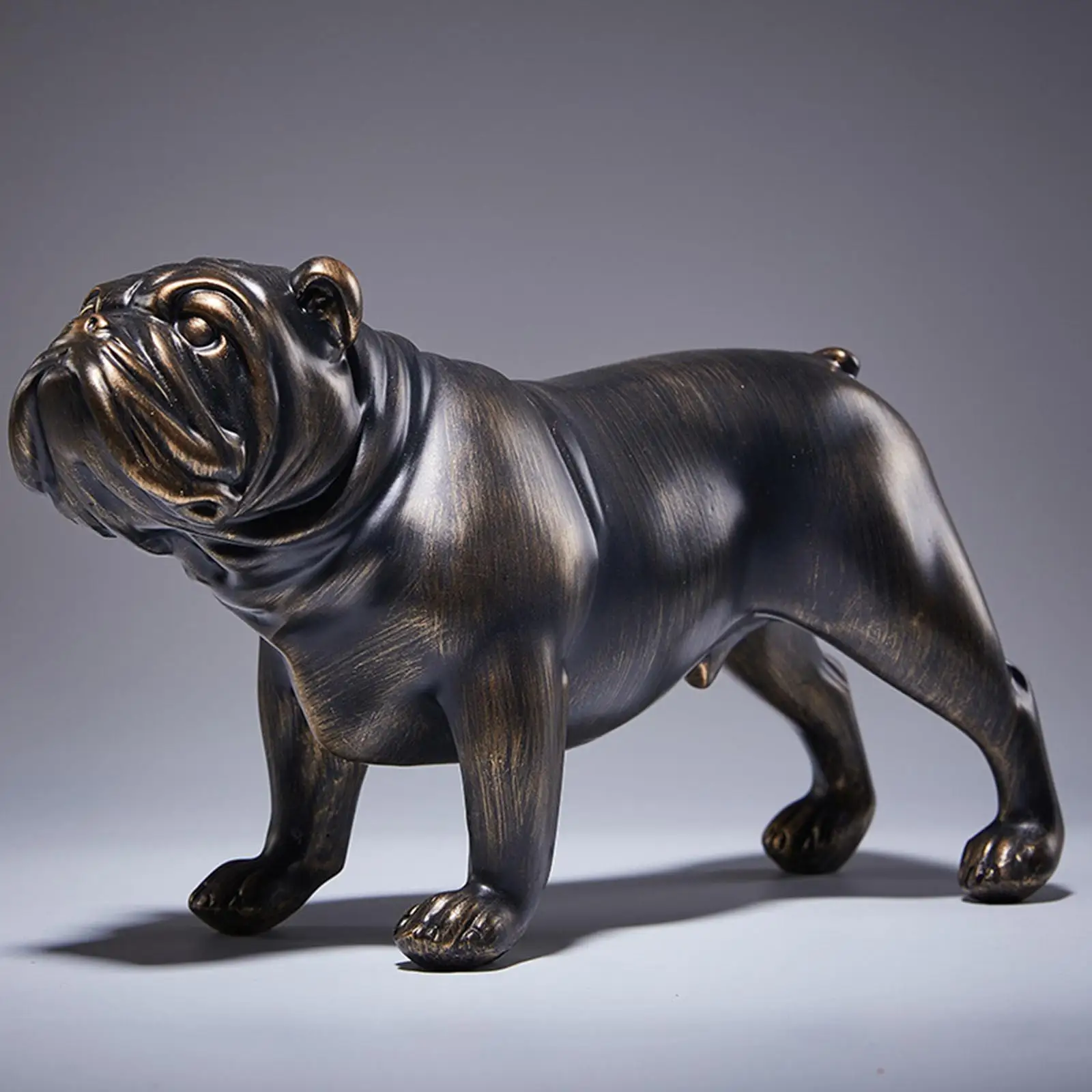 Bulldog Statue Decorative Figurine Art Crafts Collectible, Tabletop Ornament, Animal Sculpture for Bookshelf Shelf Home Decor