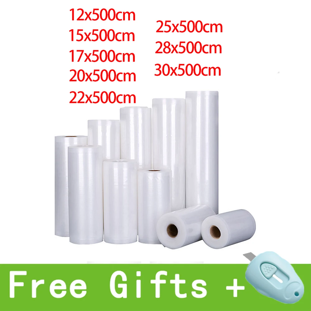 Vacuum Food Roll Bag Vacuum Plastic Bag Food Storage Saver Bag 20*500cm For Vacuum Packing Machine Packaging Kitchen Accessories