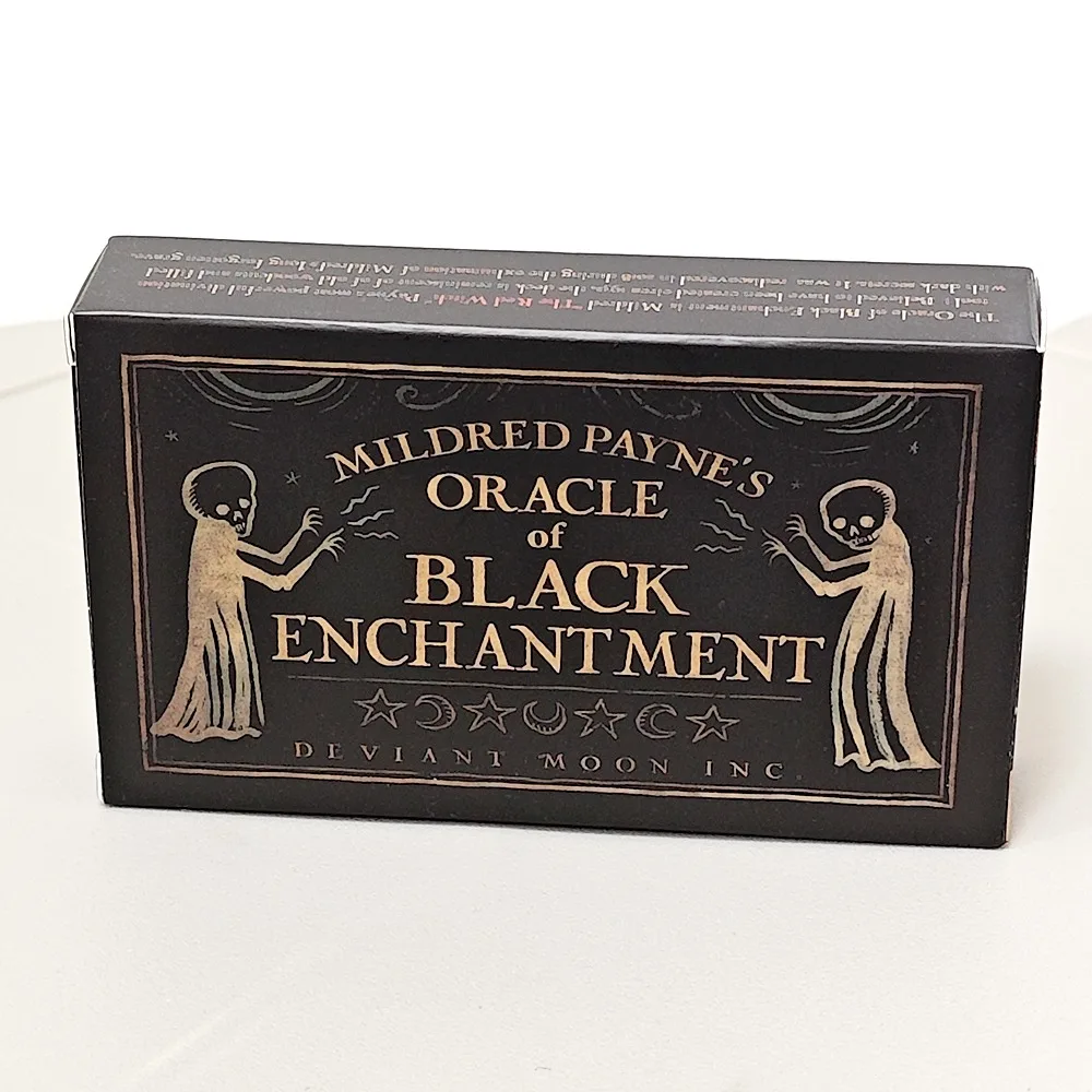 Mildred Payne's Oracle 10.3*6cm of Black Enchantment 52 Pcs Black Line Imagery Woodblock Style Cards 2