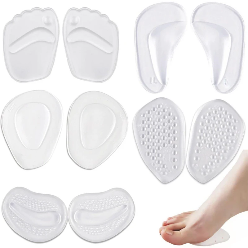 

1 Pair Forefoot Orthopedic Insoles Women Soft Silicone Gel Cushion Relieve Foot Pain Metatarsal Support Insert Pad Shoes Insoles