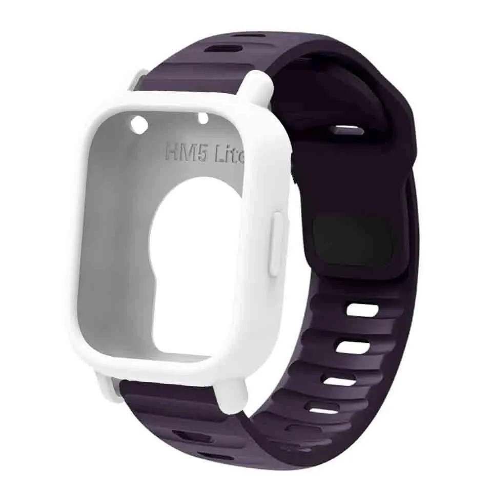 Silicone Strap & Bumper Cover for Smartwatch - Sporty Replacement Wristband Protector