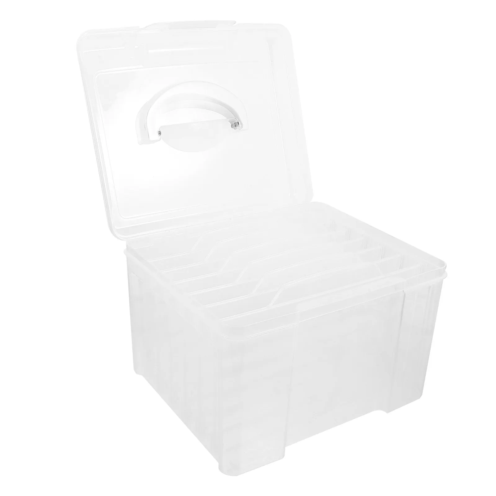 플라스틱 6칸 파일 폴더 정리함(손잡이 포함) 문서 보관함 사무실 및 가정용 휴대용 수납함