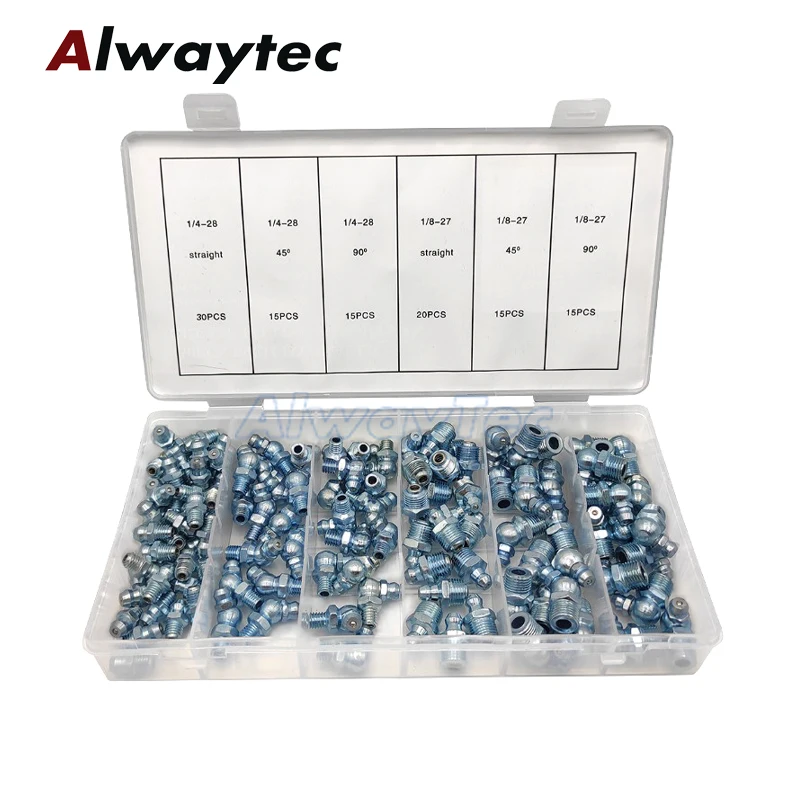 Zinc Alloy Hydraulic Grease Nipples Fitting Set 50pcs/110pcs grease gun coupler