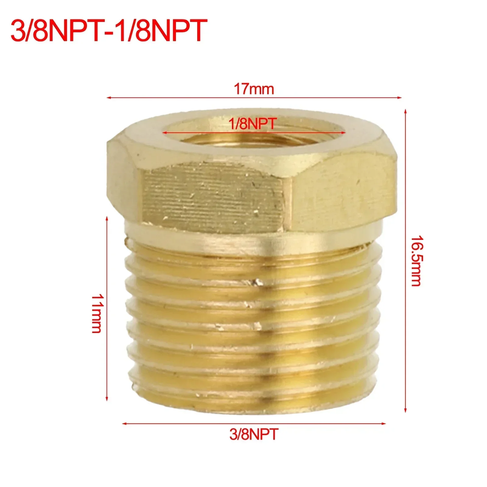 PRO-EDGE INDUSTRIAL Brass Face Bushing | 3/8 Male X 1/8 Female NPT | Reducing Pipe Fitting | WOG