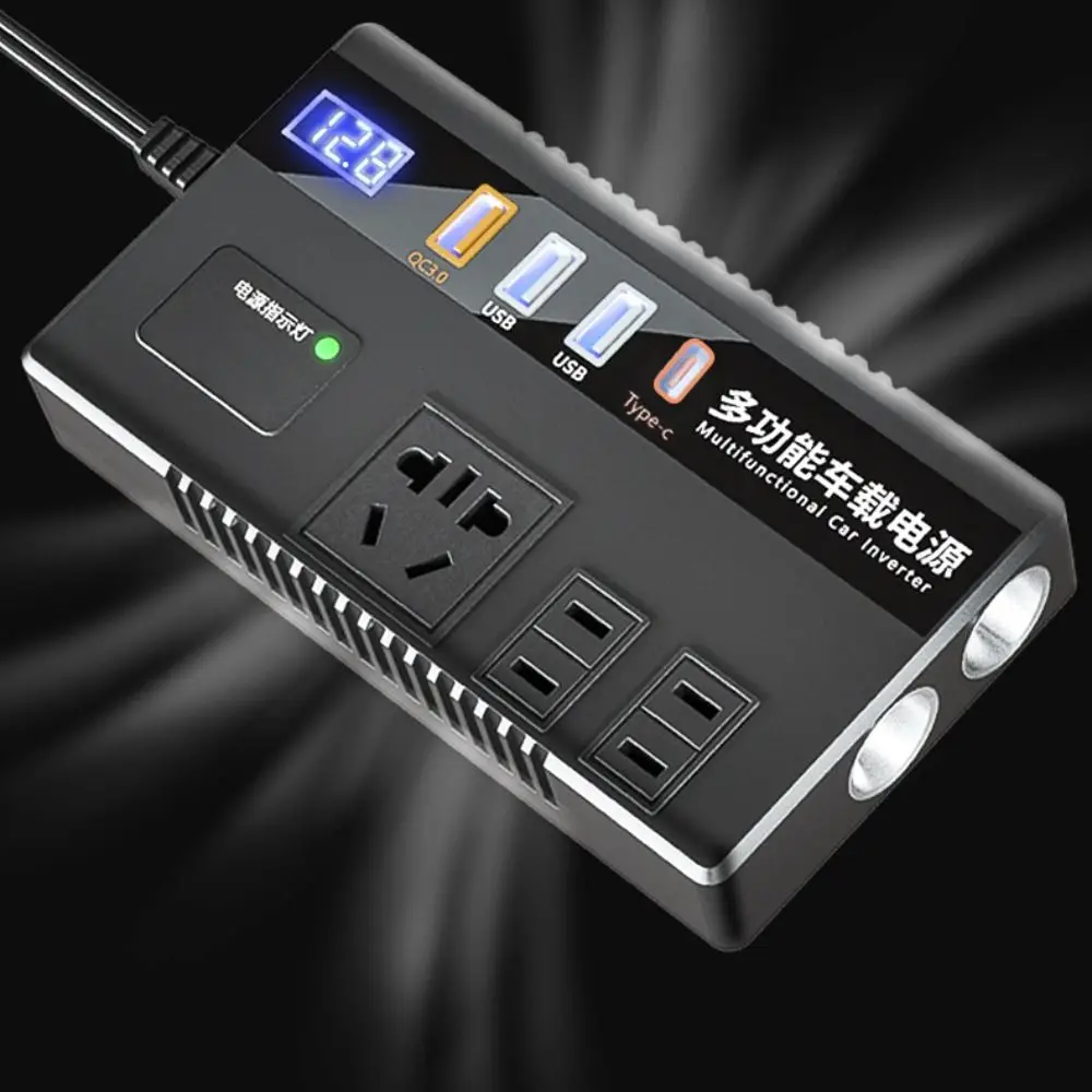 범용 자동차 인버터 고전력 QC 3.0 유형 C 충전기 전원 어댑터 다기능 12V/24V 220V 자동차 변환기 소켓