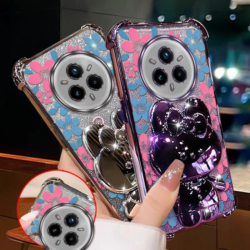 Beautiful Floral Phone Case Set with Lanyard and Stand - 3-Piece Bundle