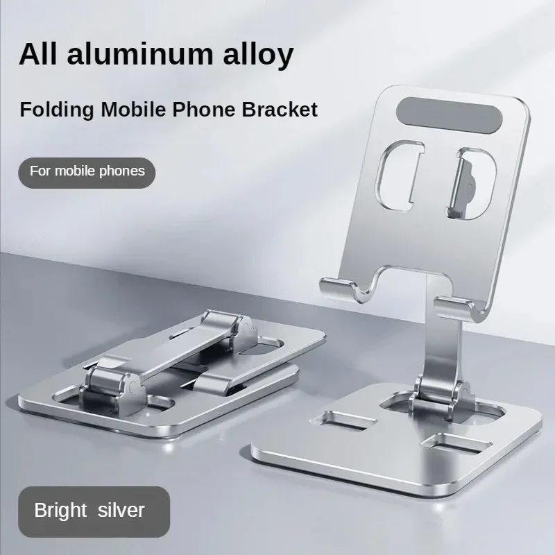 Universal Aluminum Alloy Foldable Desk Phone Holder Mount Stand Mobile phone holder For iPhone 15 14 Mobile Phone Holder Tablet Desktop Metal